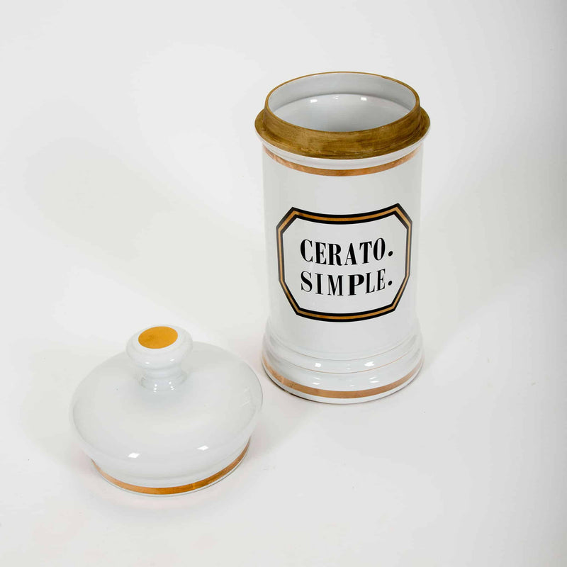 Set of Four Large 19th-Century Apothecary Jars, 18.5″ High, with Original Lids