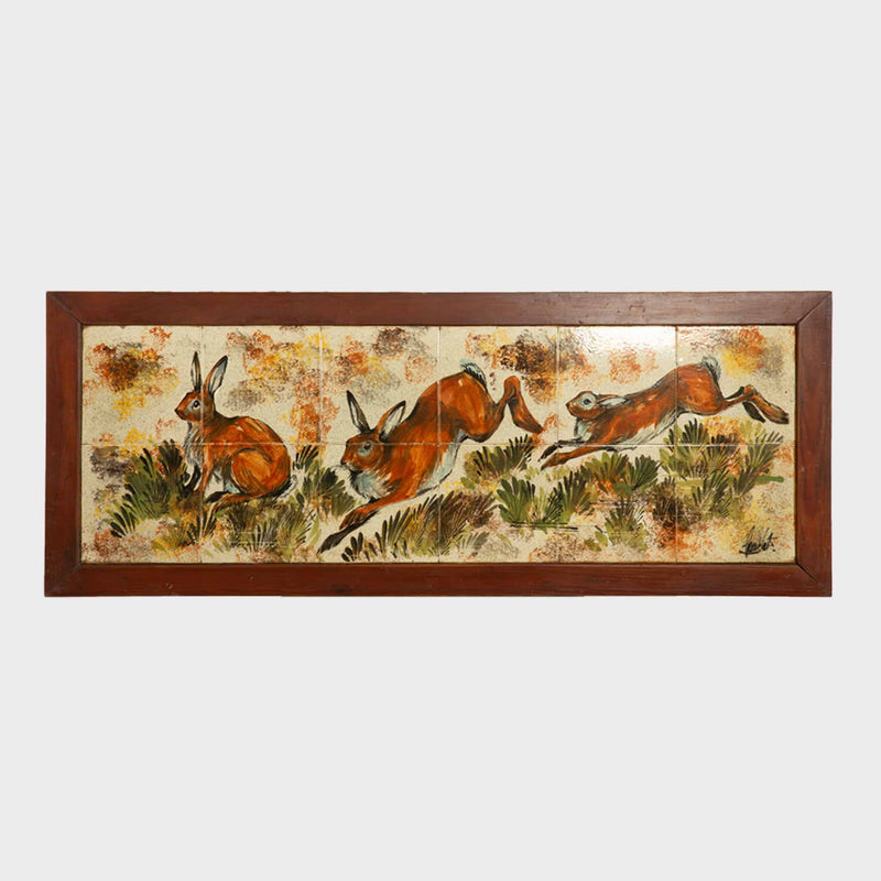 Hunting Scenes in Ceramic: A Set of Eight Mid-Century Panels