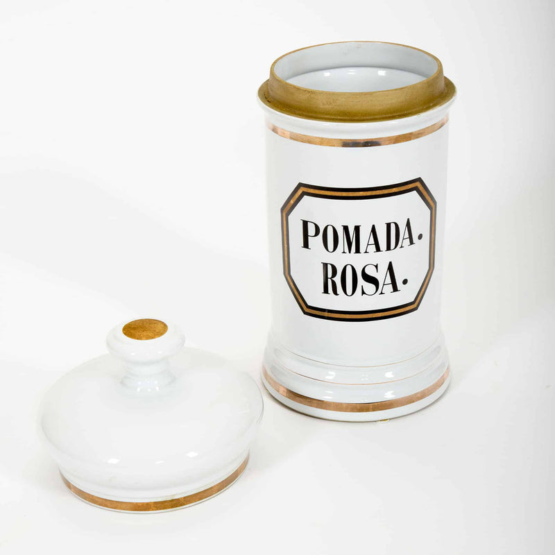 Set of Four Large 19th-Century Apothecary Jars, 18.5″ High, with Original Lids