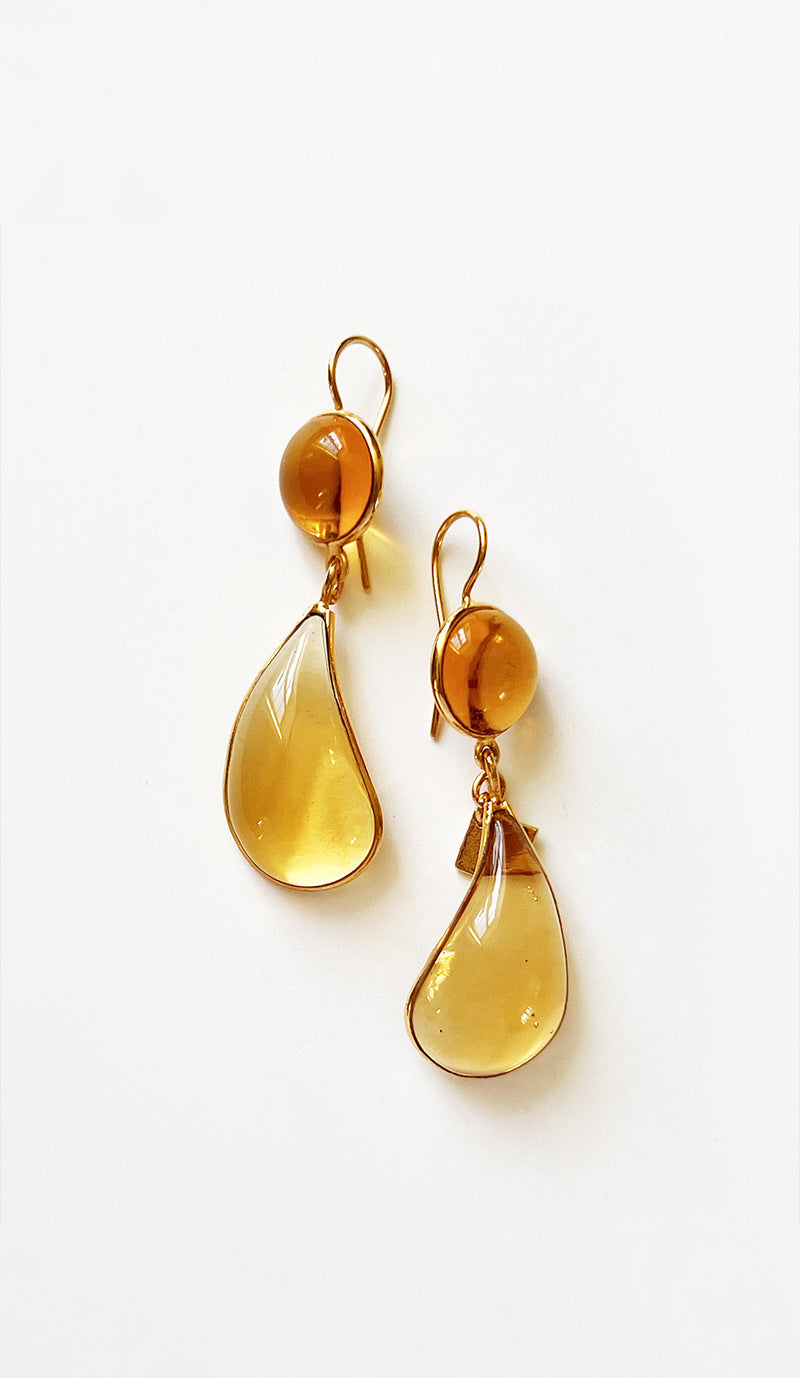 Loulou De La Falaise Bi-Color Teardrop Earrings, Sunflower/Honey