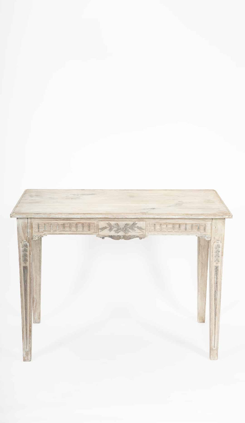 French Provincial Neoclassical White-Painted Table, 19th Century