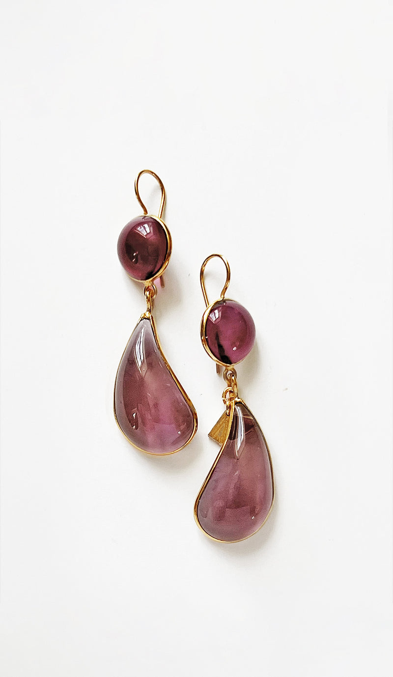 Loulou De La Falaise Bi-Color Teardrop Earrings, Rose/Lilac