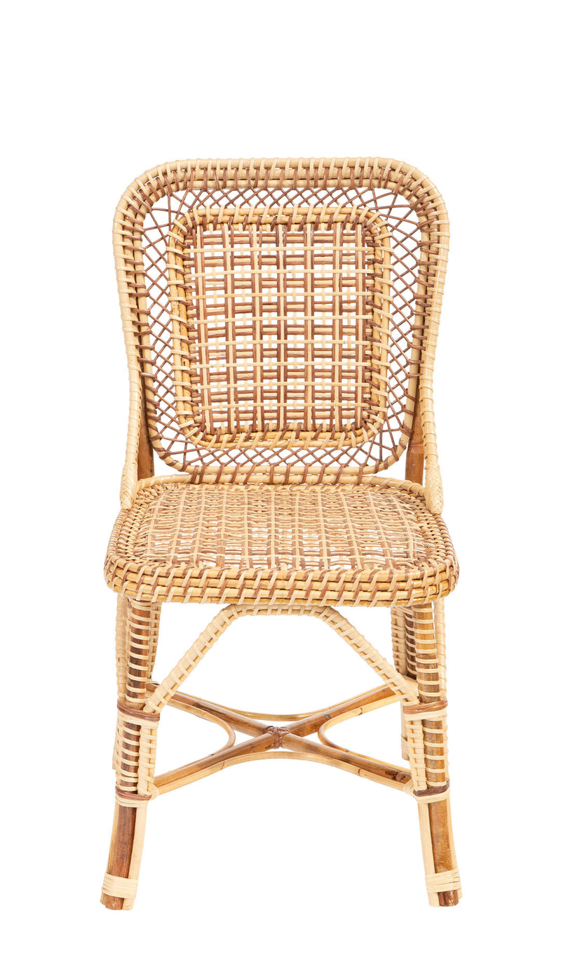 Brown Marshan Rattan Side Chair by Creel and Gow