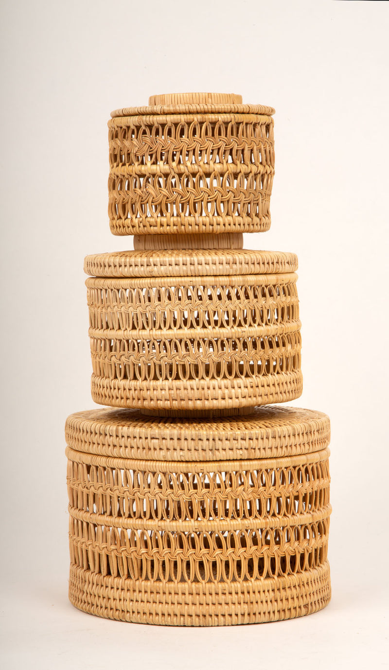 Knotted Rattan Boxes