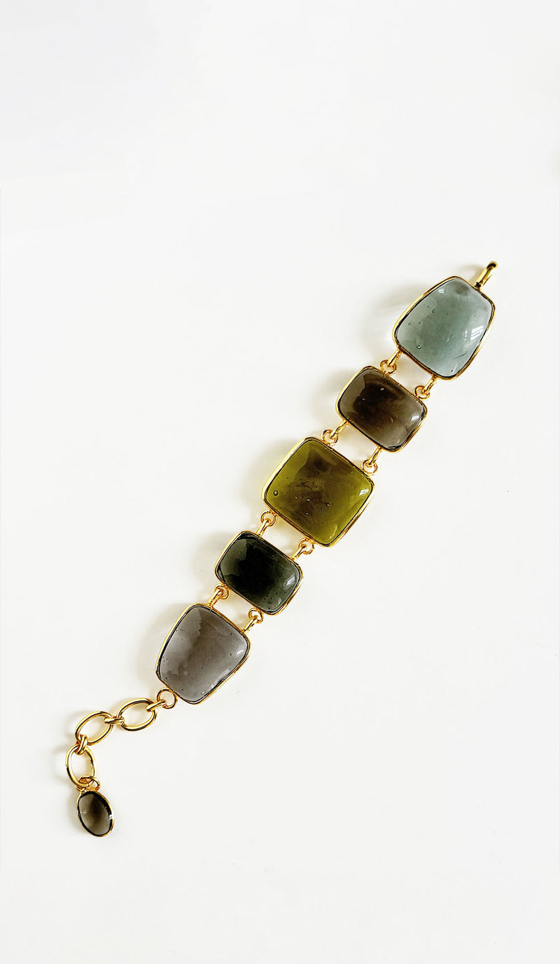 Loulou De La Falaise Trapeze Bracelet, Green