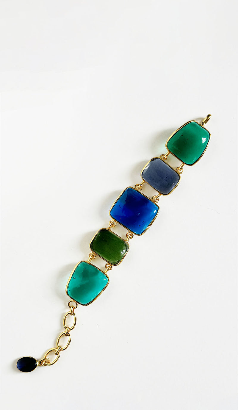 Loulou De La Falaise Trapeze Bracelet, Blue / Green