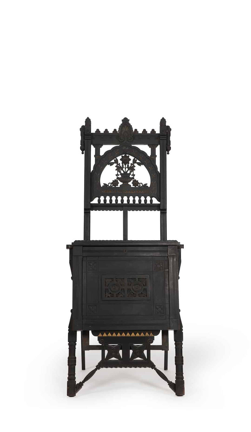 Where Ideas Rest: An Ebonized Easel with Drawing Portfolio, 19th Century