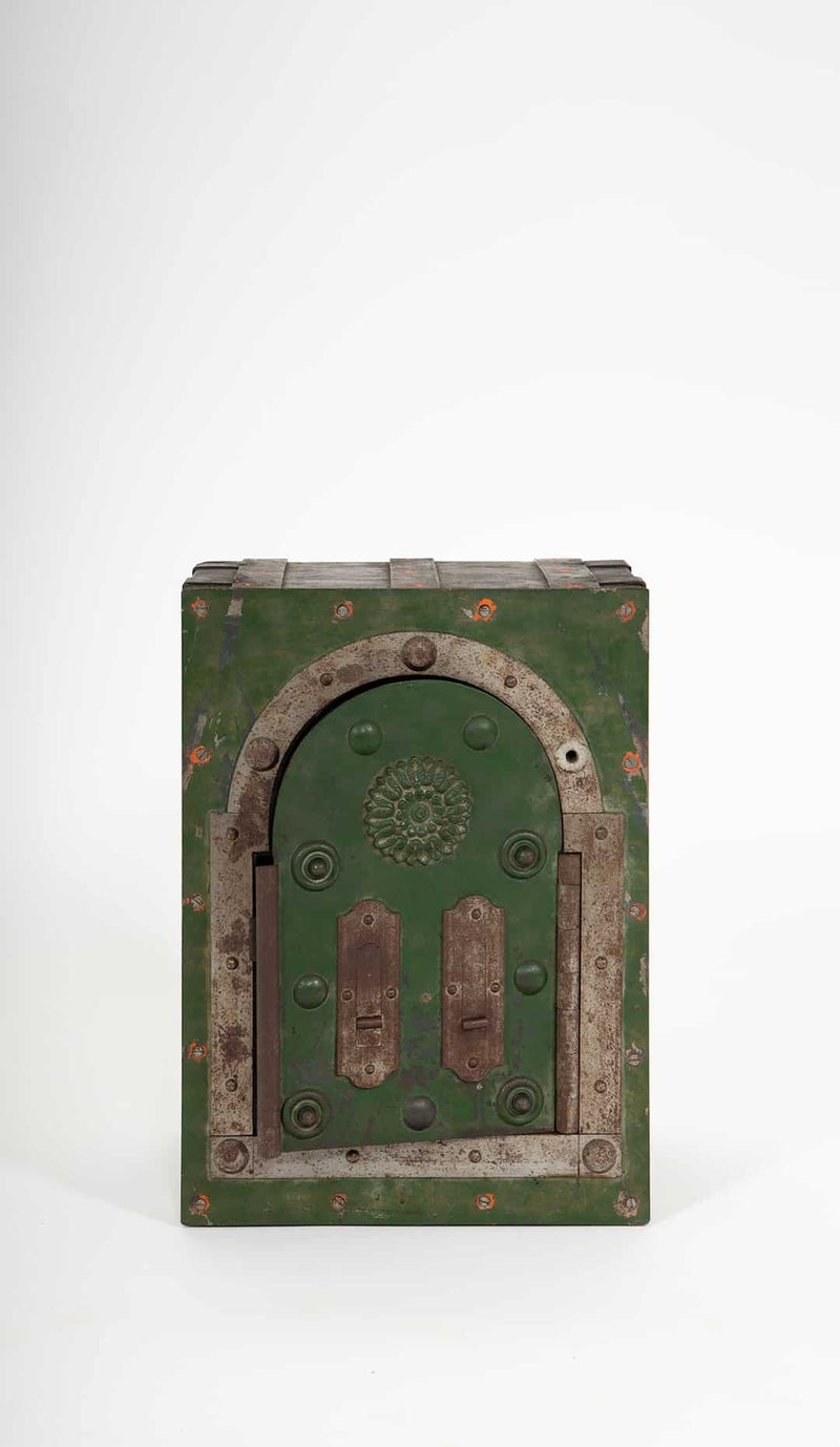 Antique Italian Iron Safe with Complicated Locking Mechanism