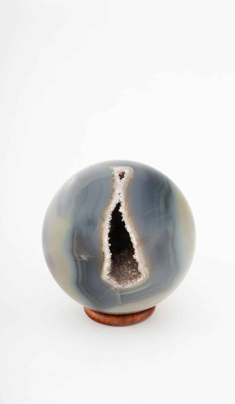 Agate Geode Sphere, 4"