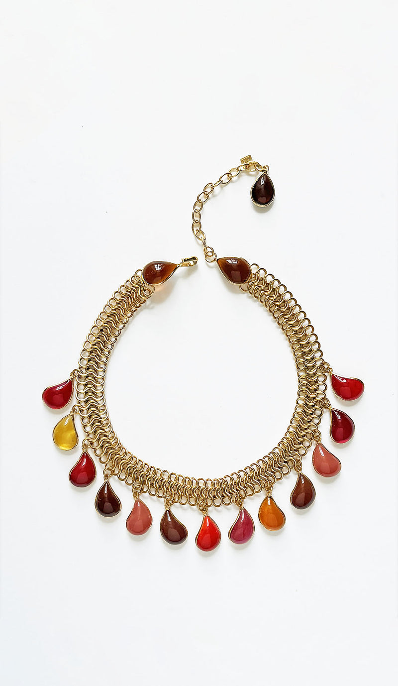 Loulou De La Falaise Teardrop Short Necklace, Red