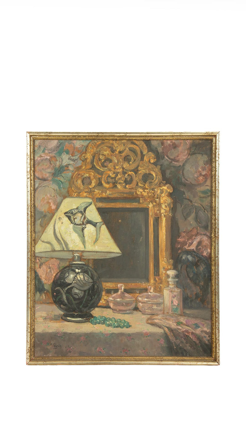 Mid-Century French Interior with Painted Fish Lamp — M. Peyzin