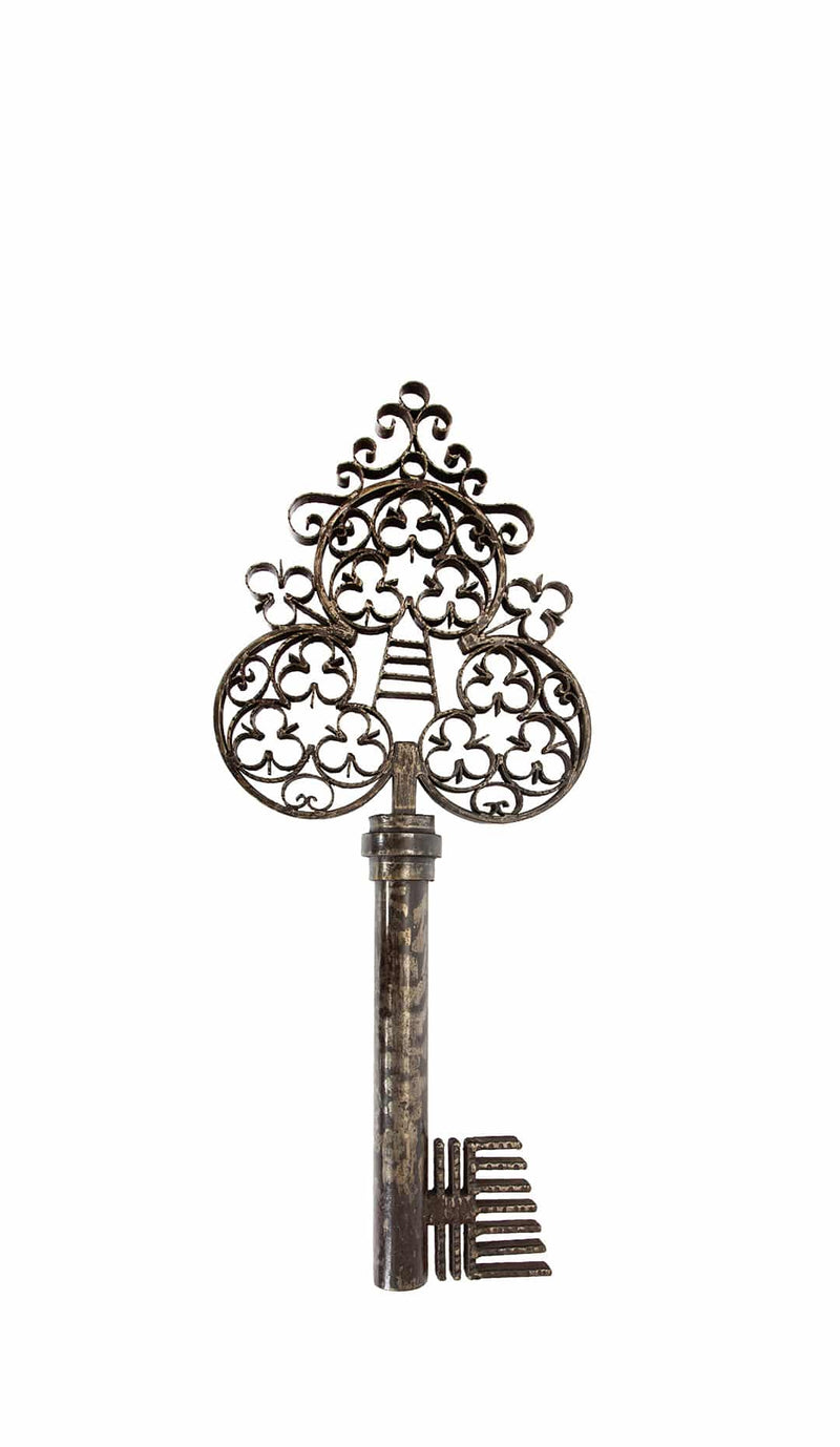Antique European Locksmith’s Trade Sign in the Form of a Key, 40"H