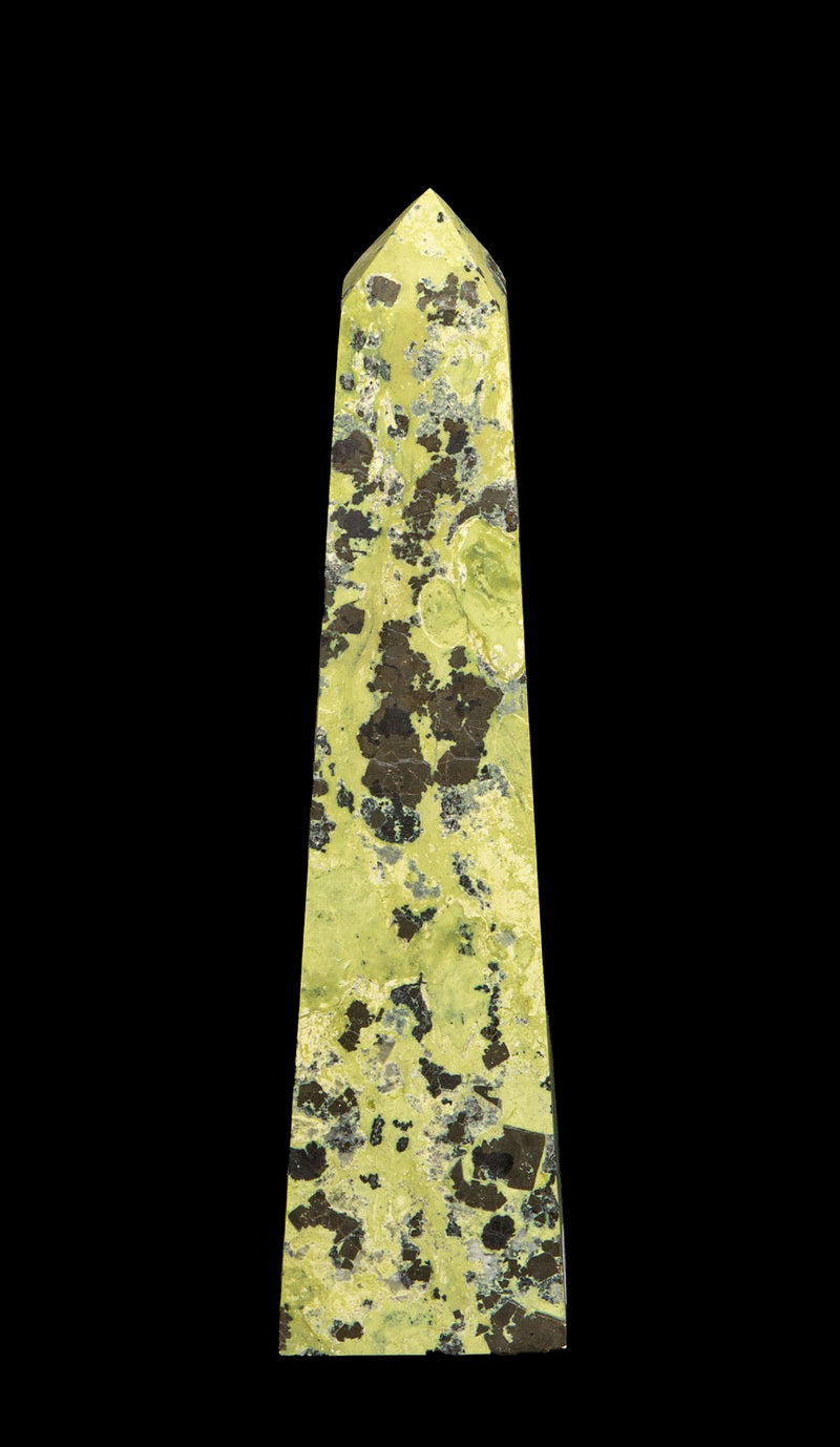 Green Hand Carved Serpentine Obelisk