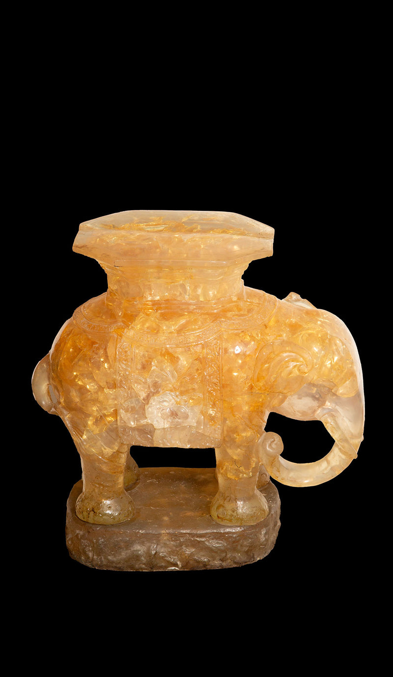Timeless Artistry: Vintage Pierre Giraudon Elephant Lucite Side Table