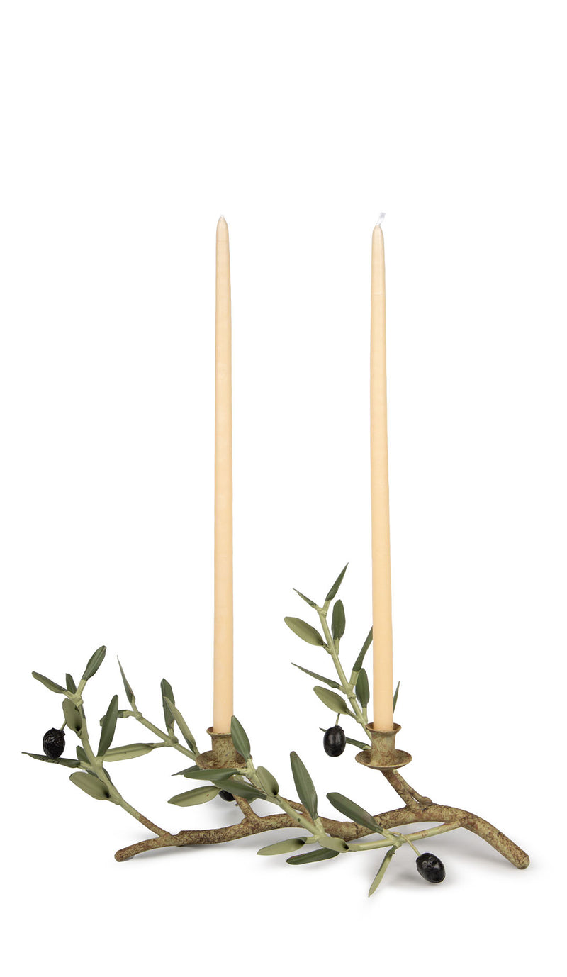 Olive Branch Double Candle Holder
