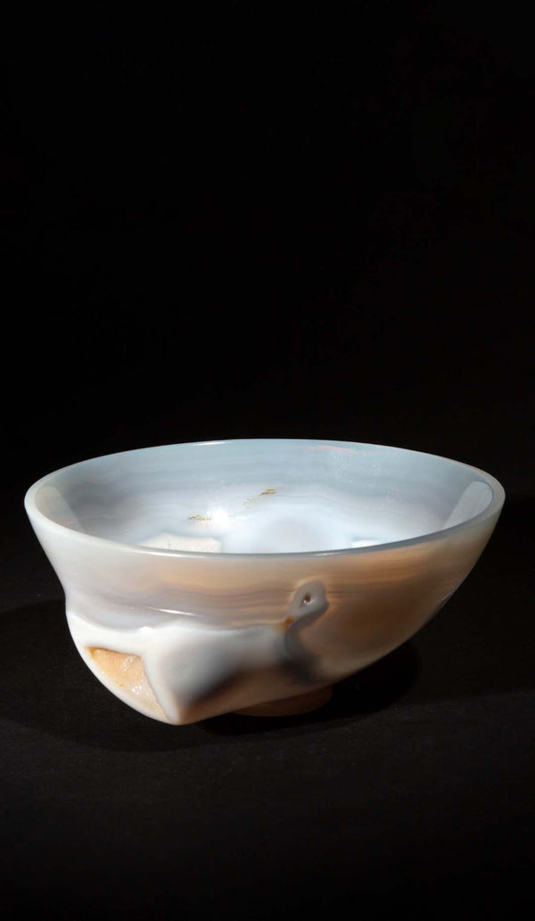 Agate Geode Stone Bowl 6"