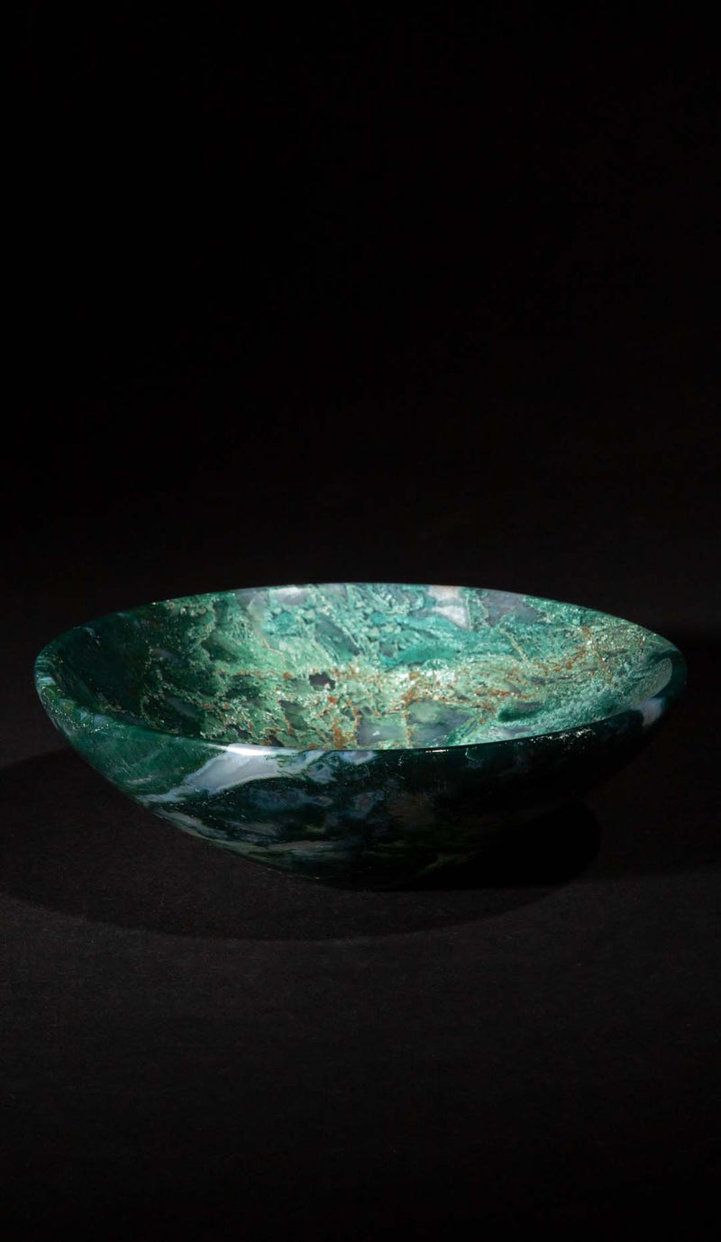 Moss Agate Bowl, 5"