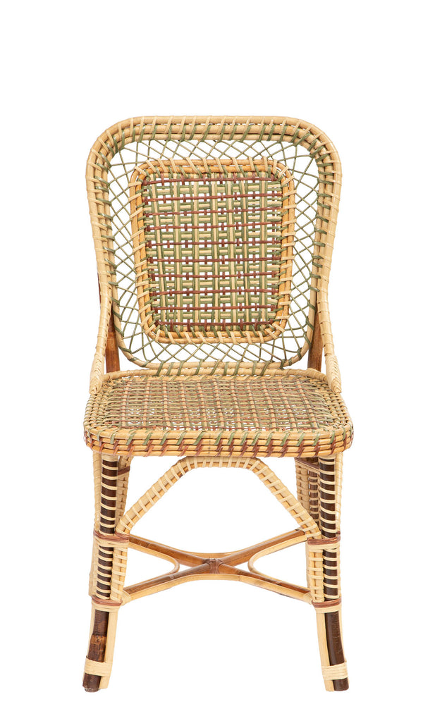 Marshan Rattan Side Chair By Creel and Gow, Green