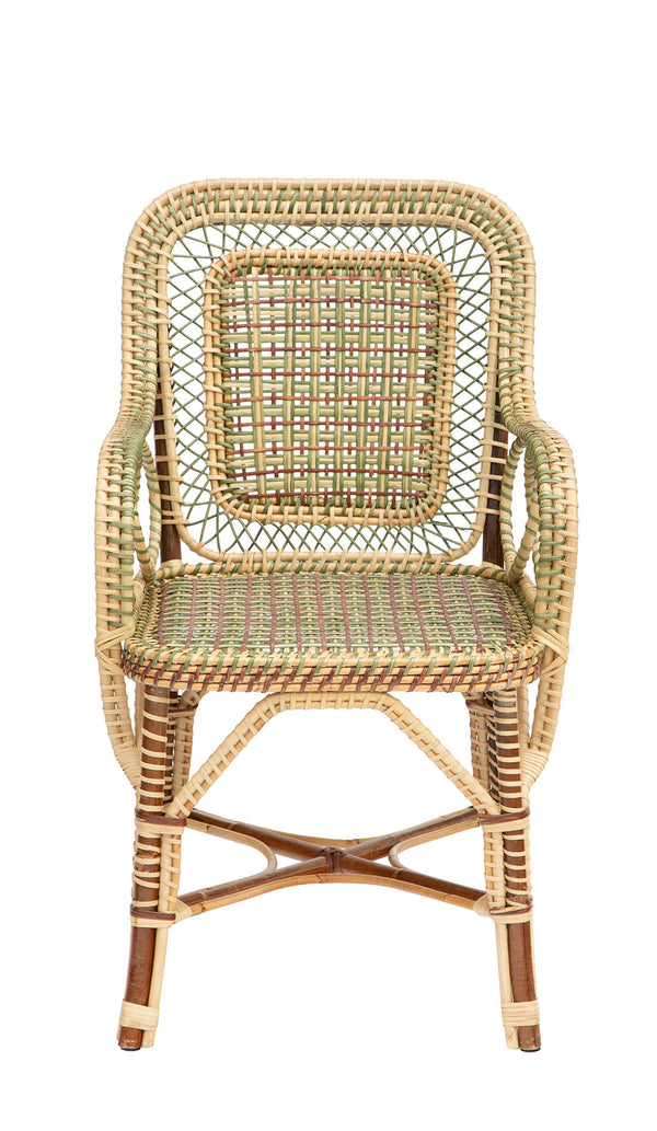 Green Marshan Rattan Armchair by Creel and Gow