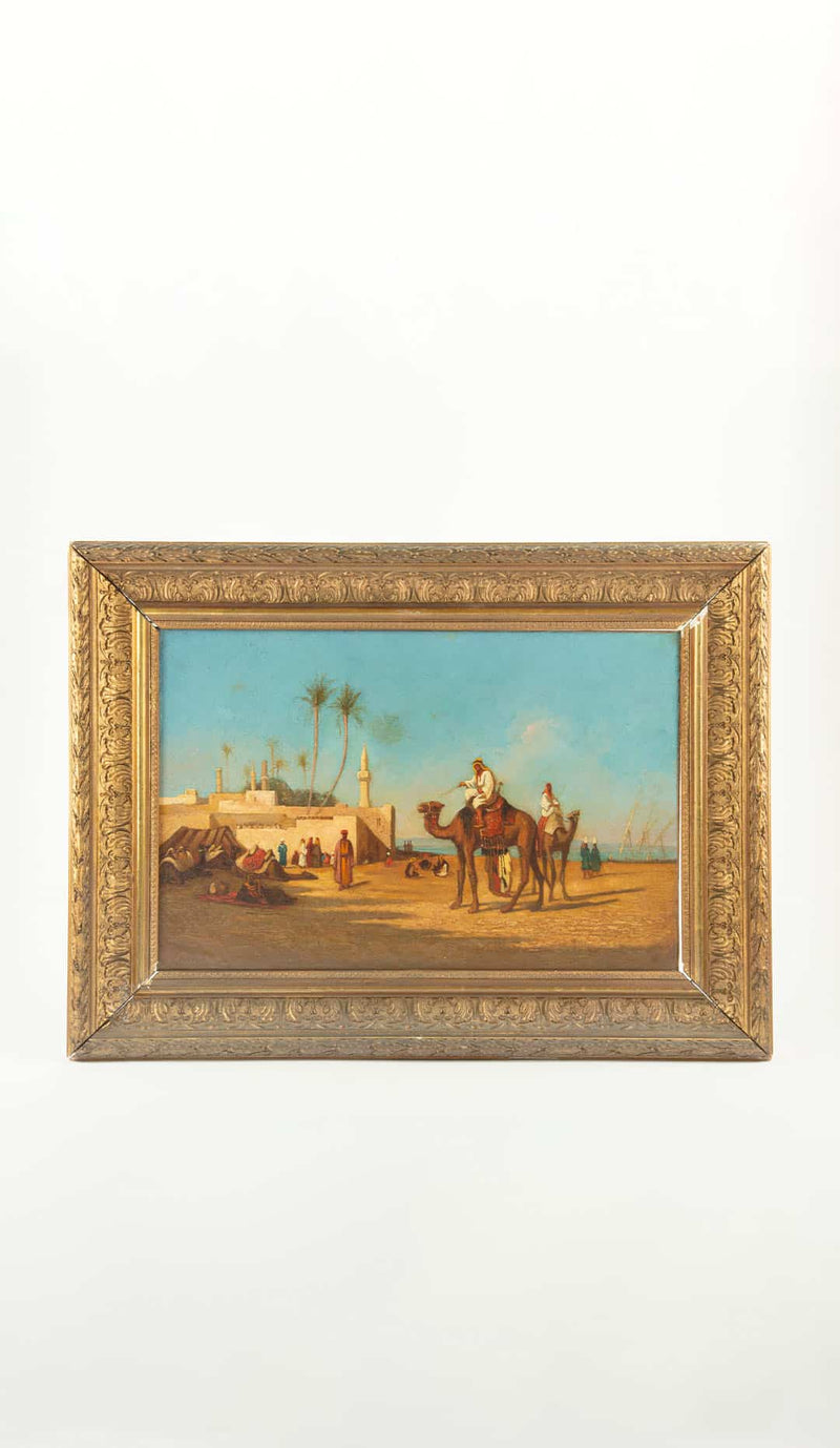 19th Century Oil on Canvas of a Seaside Signed E. Billet