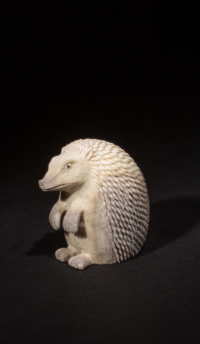 Hand Carved Moose Antler Hedgehog
