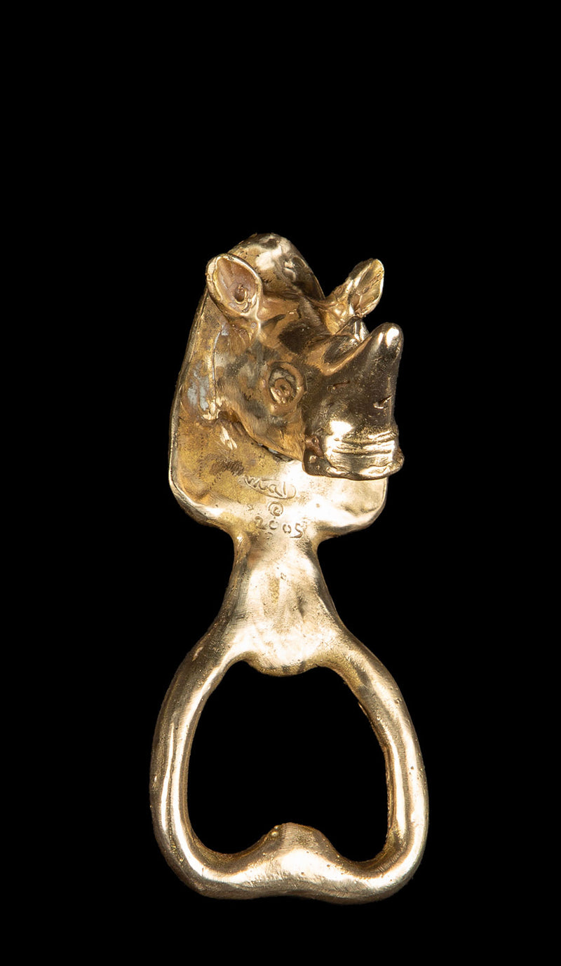 Brass Rhino Bottle Opener