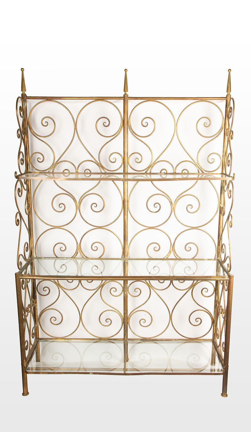 Ornate 19th-Century Italian Brass Baker's Rack