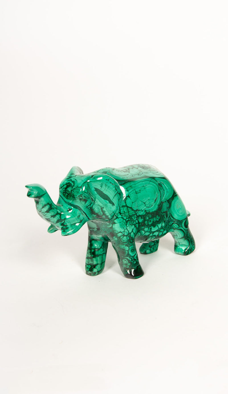 Malachite Elephant, 6"
