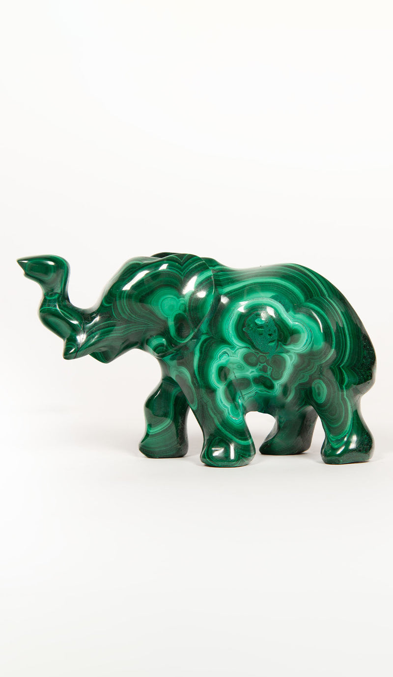 Malachite Elephant, 3.75"