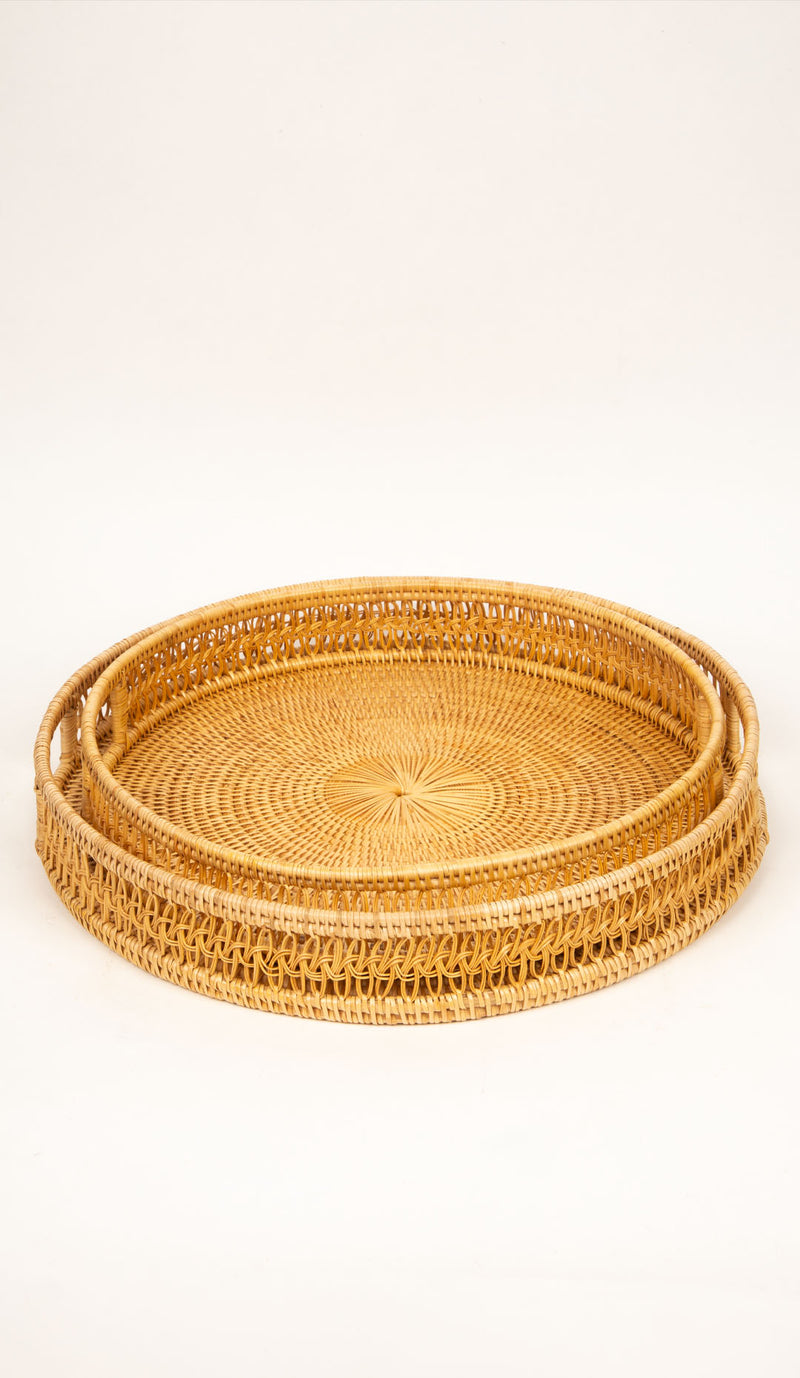 Rattan Knotted Round Tray