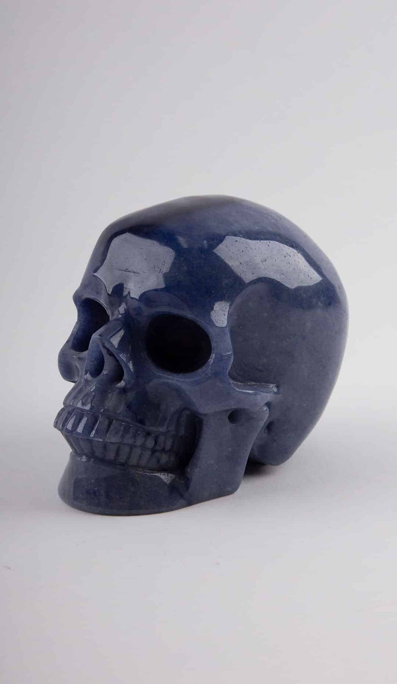 Blue Calcite Skull, 4"