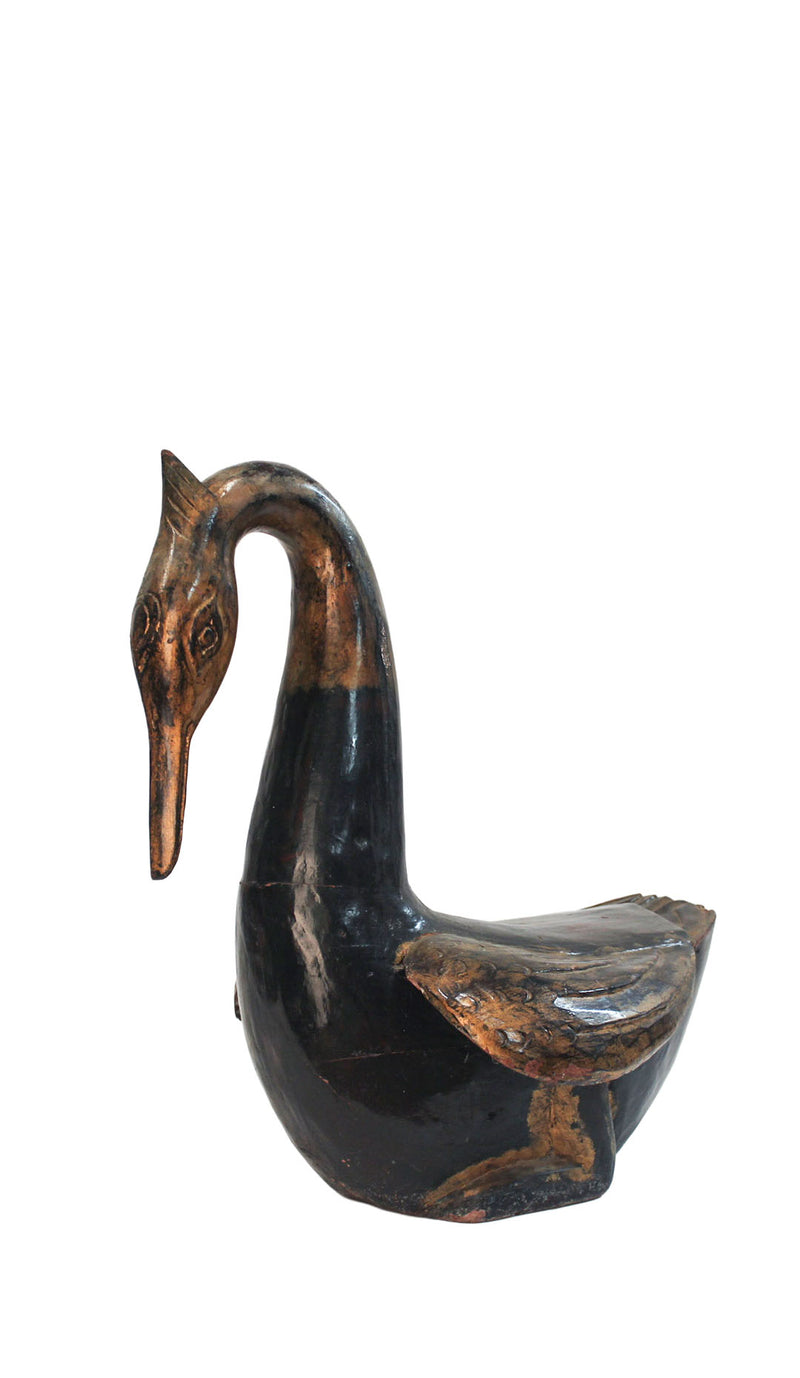 Indonesian Carved Wooden Long-Necked Bird Sculpture, Late 19th–Early 20th C.