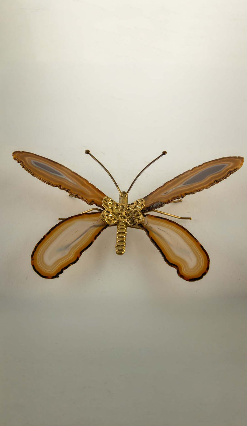 Jacques Duval Agate Butterfly Sculpture, France, Circa 1970