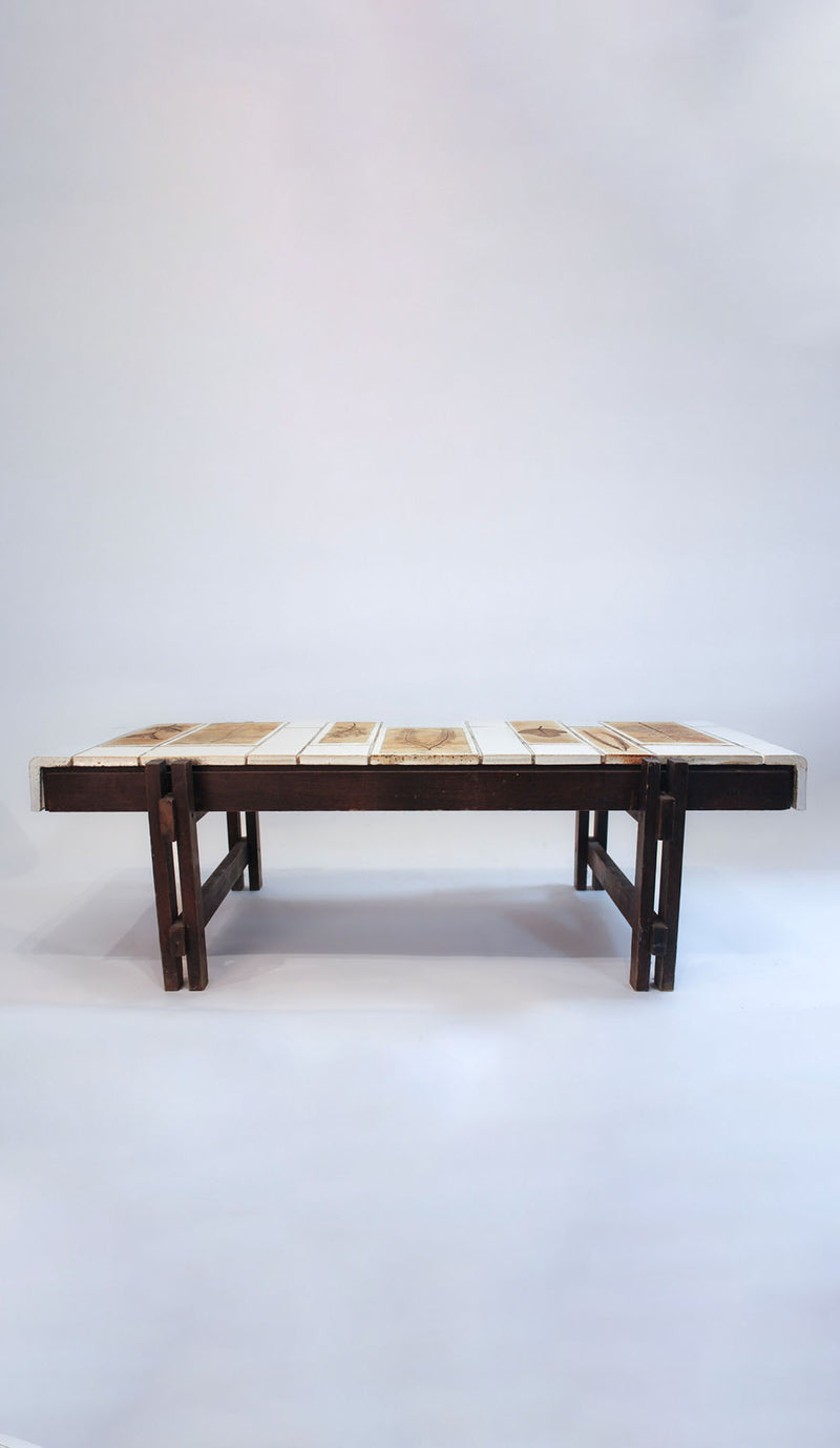 Roger Capron Botanical and White Tile Coffee Table