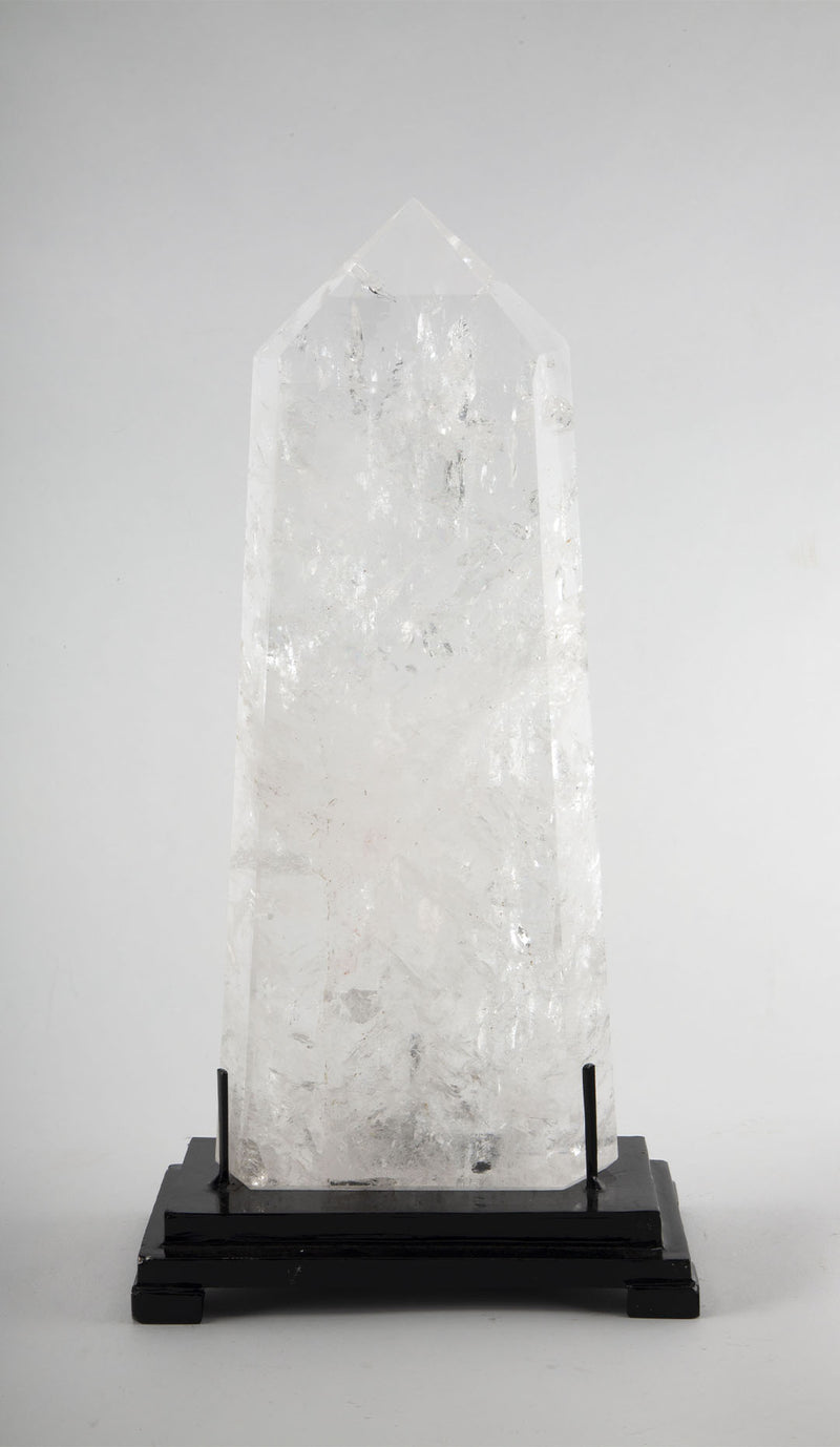 Prism of Clarity: Large Rock Crystal Point, 17"H