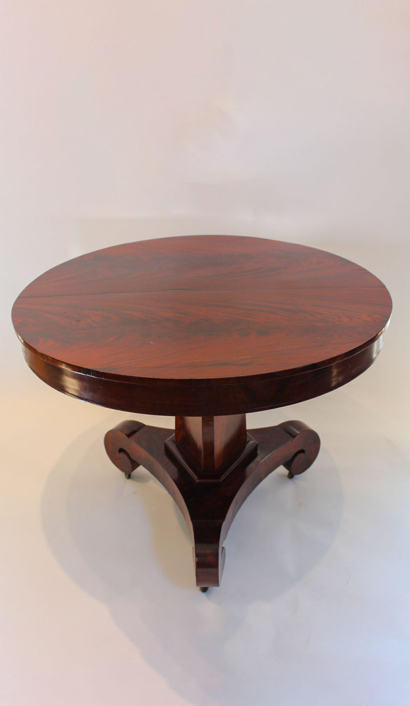 19th-Century Mahogany Empire-Style Guéridon Center Table
