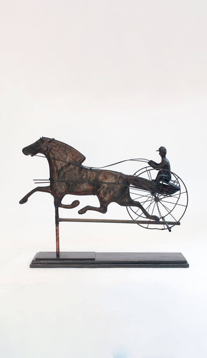 Galloping Trotter: Vintage Copper Horse Weathervane