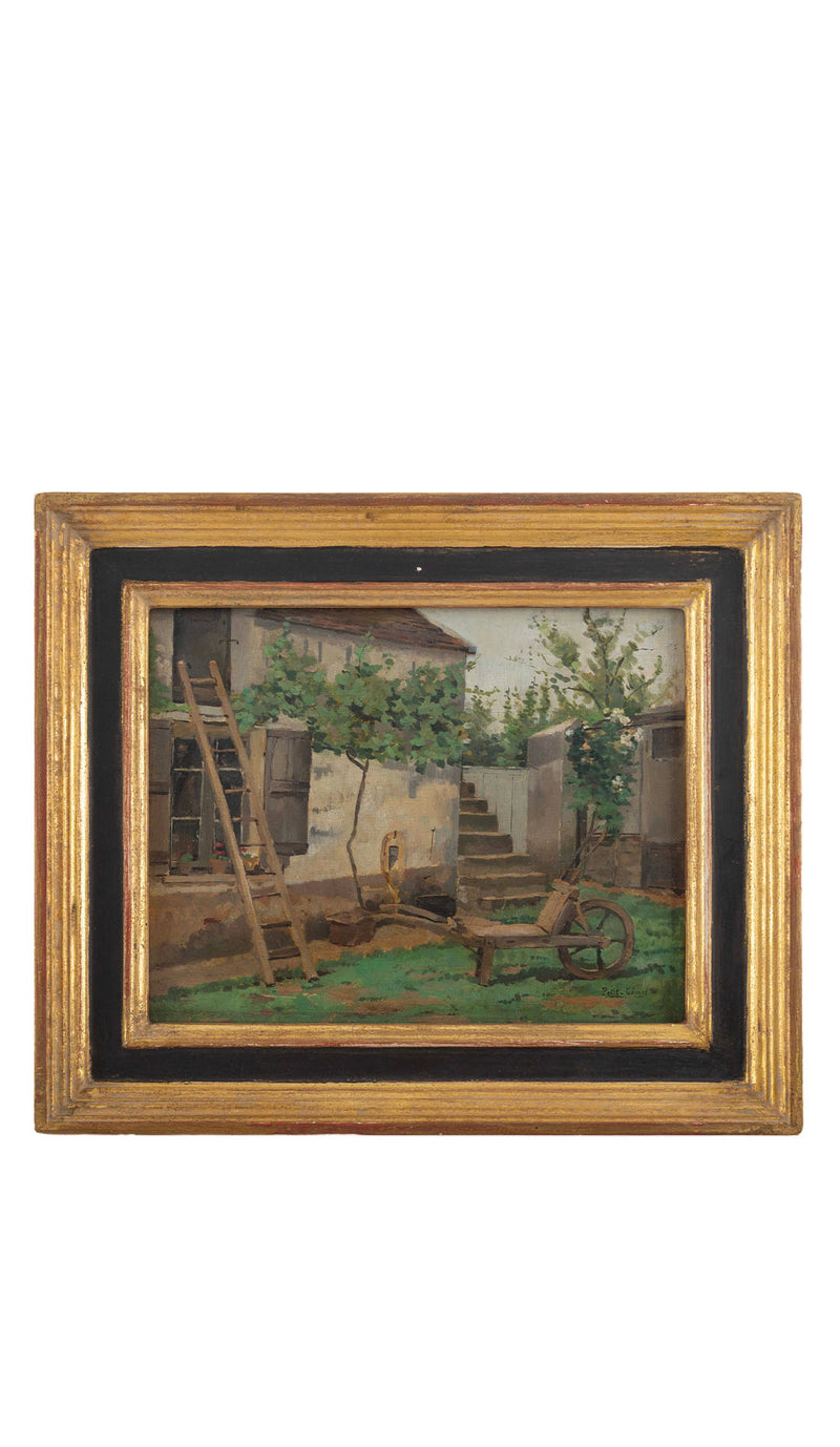 Pierre Petit-Gérard (1852–1933), Rustic Courtyard with Cart and Ladder