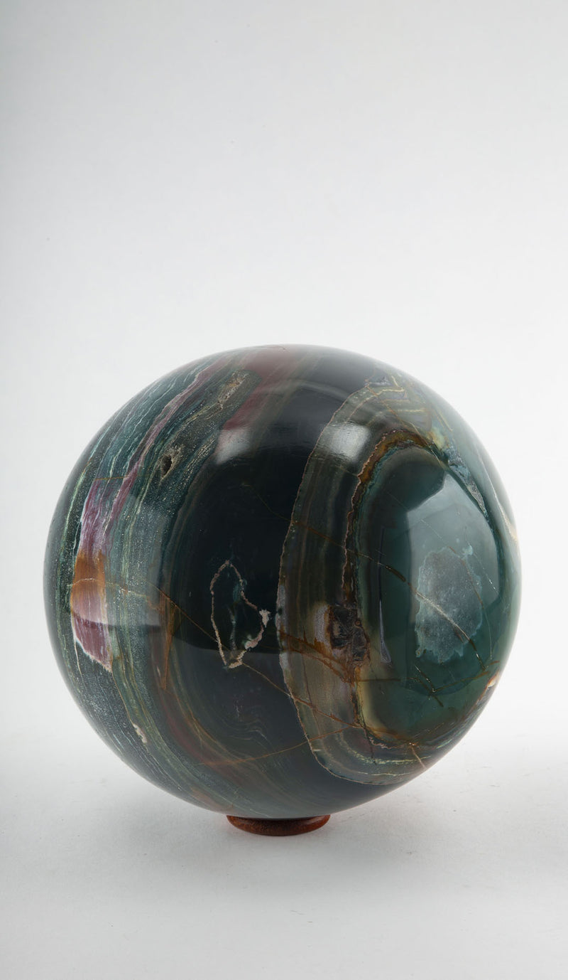 Tides in Stone: Large Ocean Jasper Sphere, 8.5"