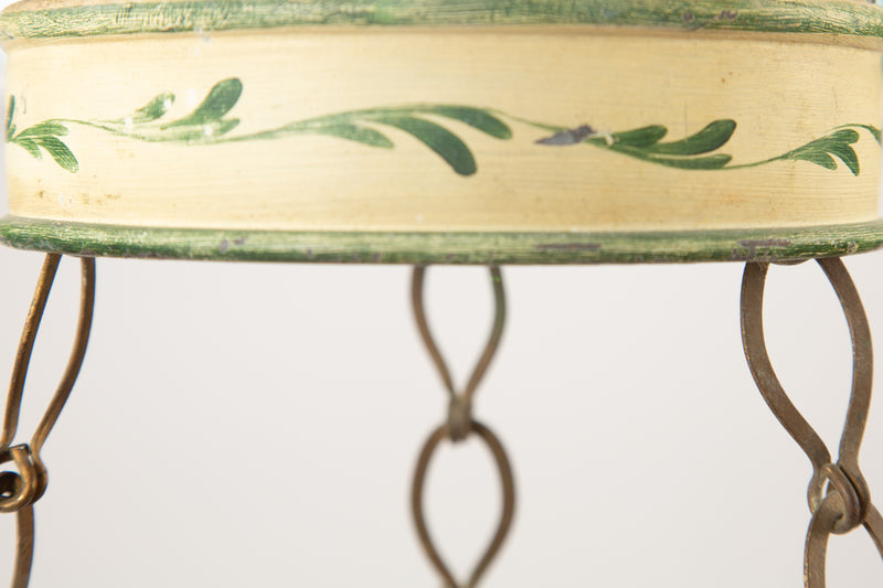Harmony in Light: Large Directoire Period Yellow Tole Chandelier