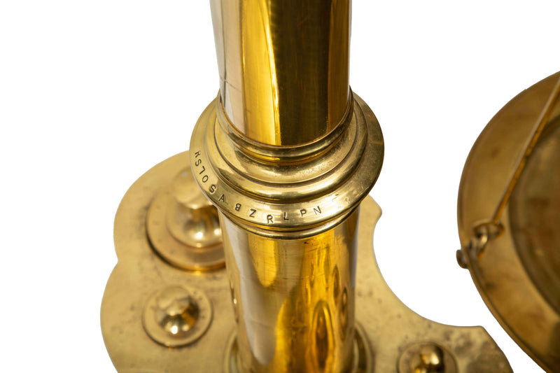 Monumental 19th C. French Brass Butcher's Balance Scale with Bull Head Finial