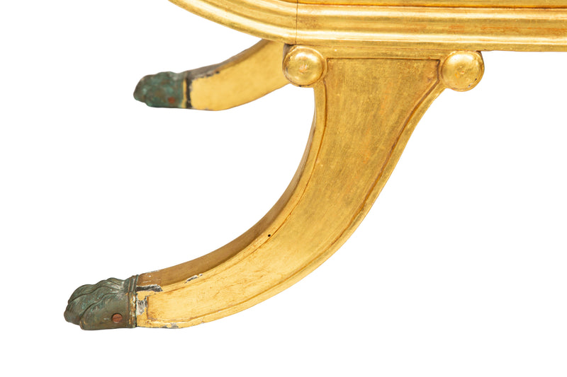 Fine French Empire Carved and Giltwood Méridienne, Circa 1810–1820