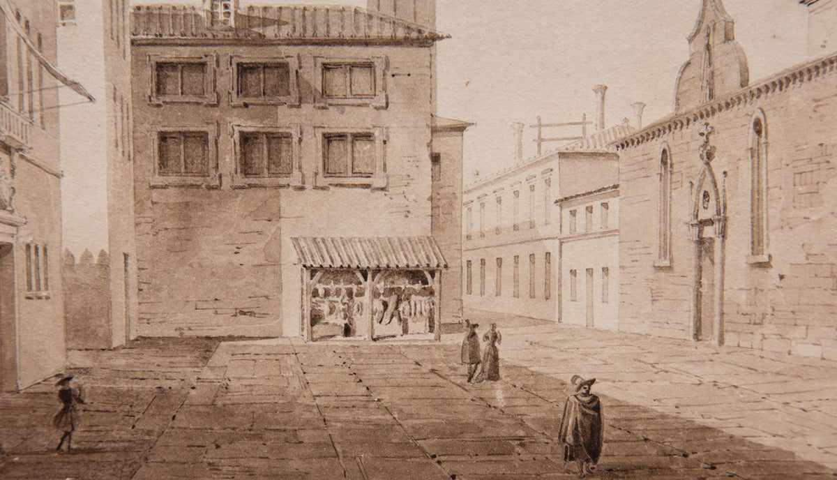 Italian Watercolor of Venice from the 19th Century
