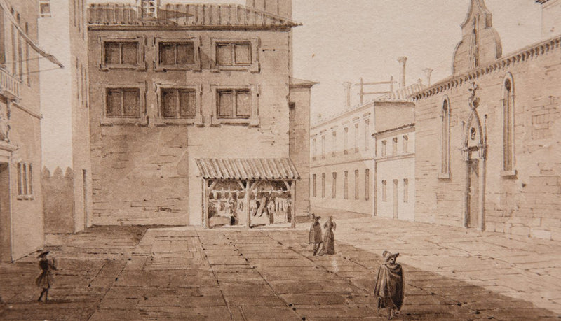 Italian Watercolor of Venice from the 19th Century