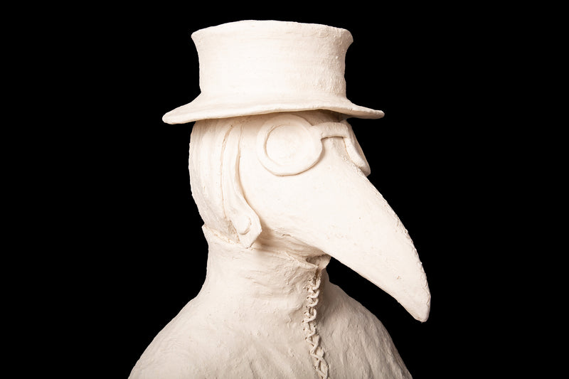 Anthropomorphic Terracotta Dog wearing a Plague Doctor Mask