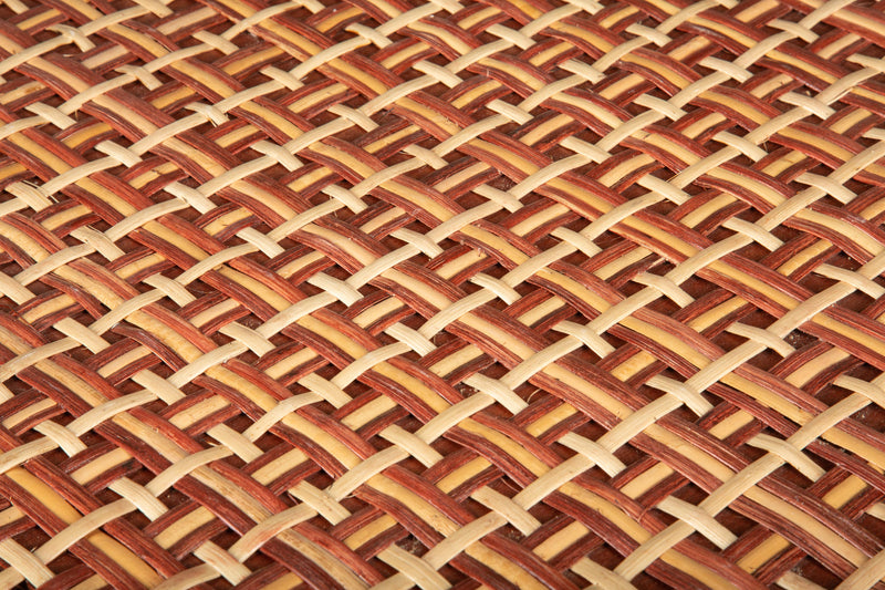 Brown and Tan Rattan Square Side Table by Creel and Gow