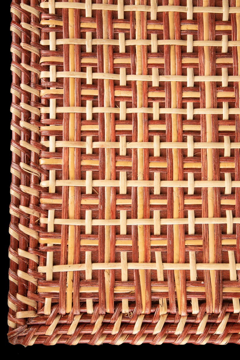 Brown and Tan Rattan Square Side Table by Creel and Gow