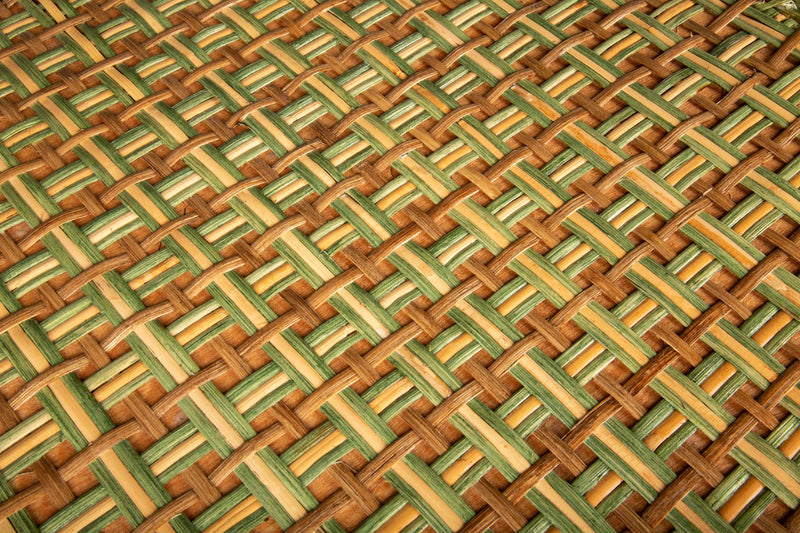 Green and Tan Rattan Square Side Table by Creel and Gow | Pre-Order