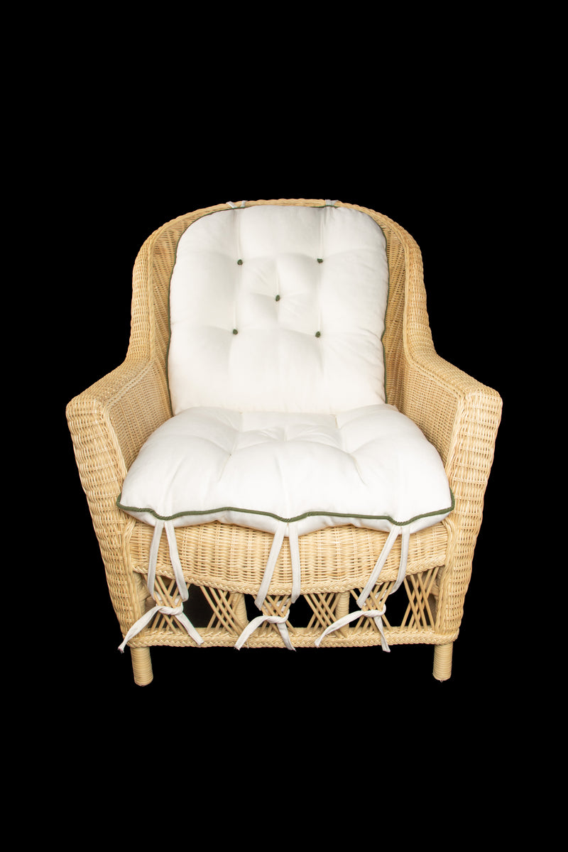 The Dana Wicker Scoop Chair by Creel and Gow