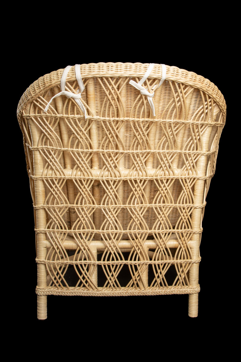 The Dana Wicker Scoop Chair by Creel and Gow